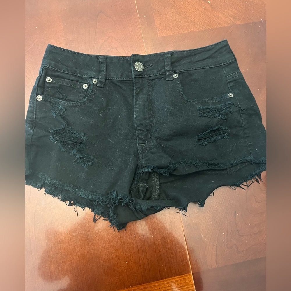 Black American Eagle Hi-Rise Festival Jean Shorts
